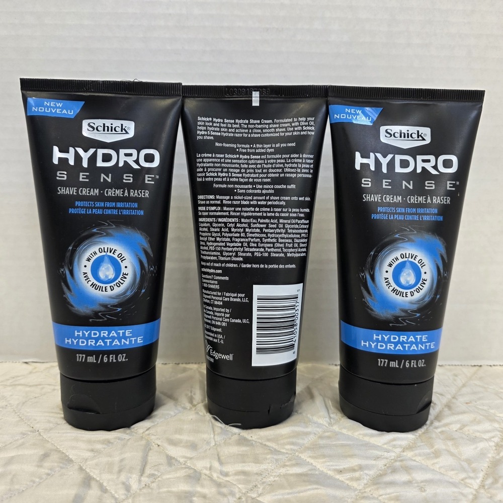 3 Schick Hydro‎ Sense Hydrate Shave Cream 6oz ea
